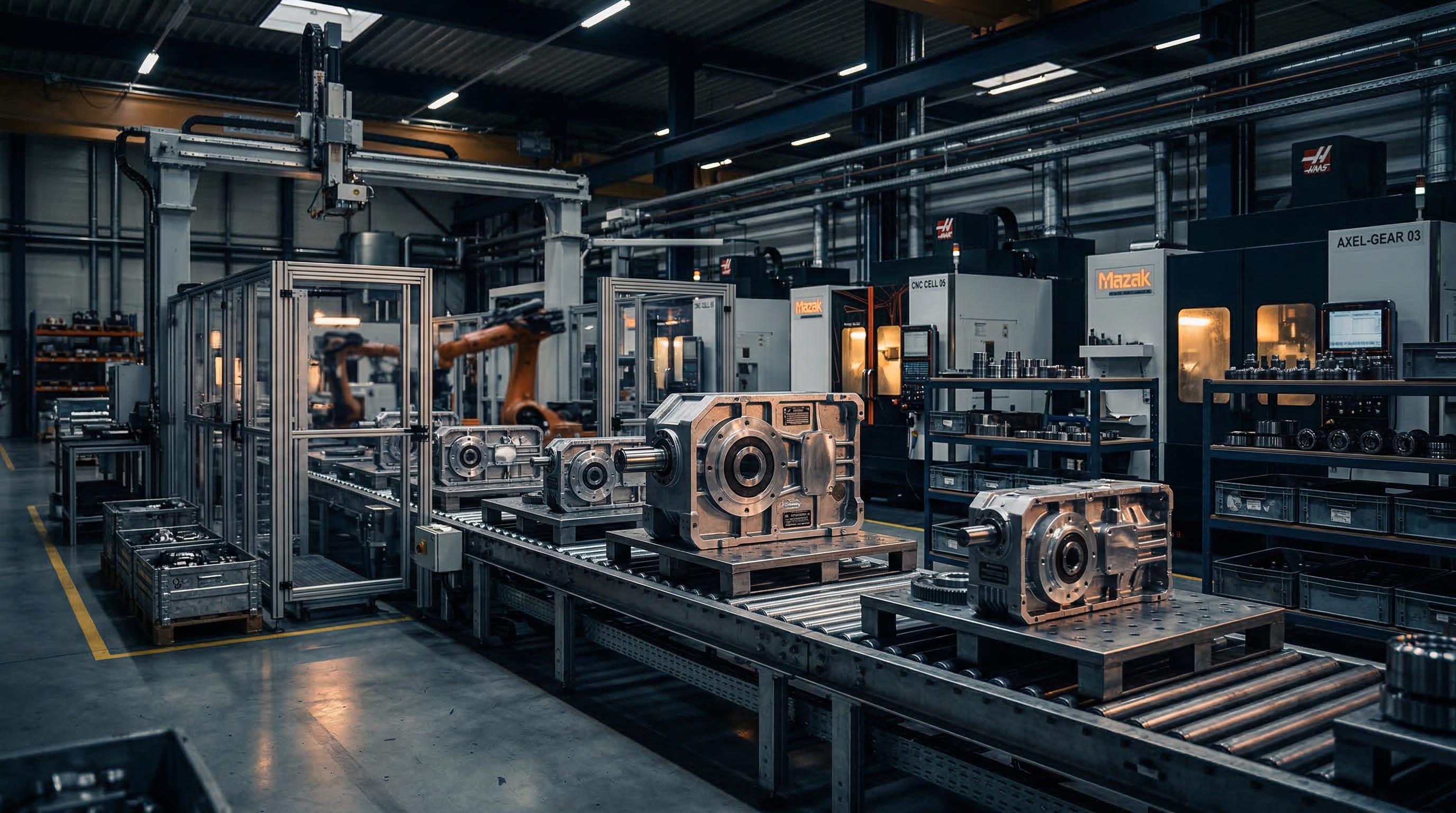 Industrial factory with advanced automation systems