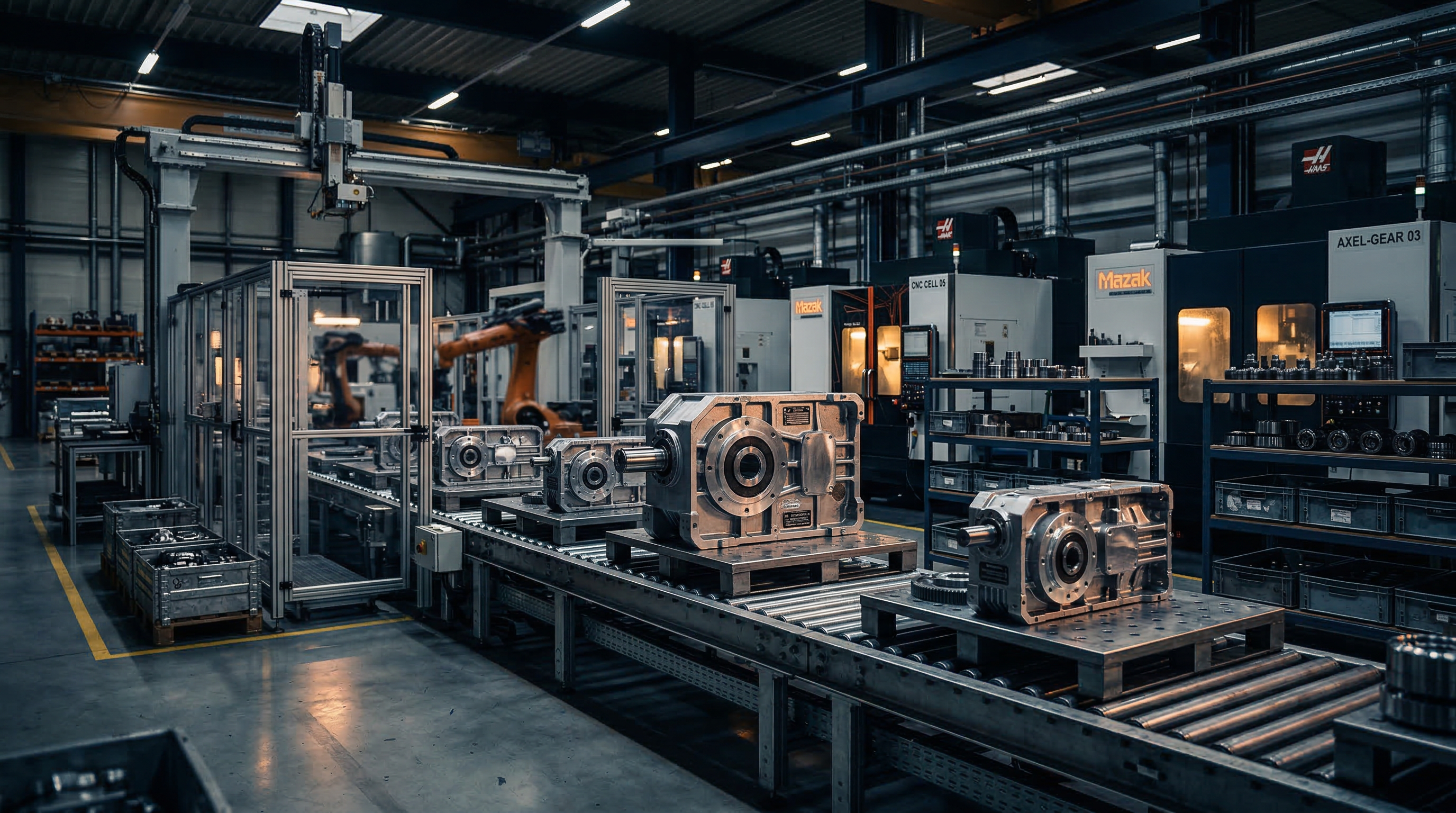 Industrial factory with advanced automation systems